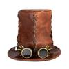 Steampunk Plague Doctor Hat Unisex Punk Fedora Wide Brim Leather Look Costume Accessory Halloween Party
