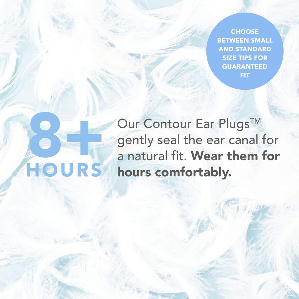 EarPeace Sleep with Standard Size Sound Noise Earplugs, 6-Pack, Case, Waterproof, Sauna-Safe, (Light Blocking, 25dB-30dB Reduction)