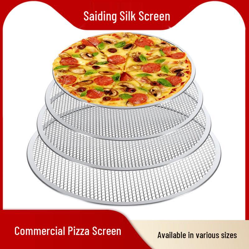 Thick Round Aluminum Pizza Pan Mesh, 8-20 Inch, for Commercial & Household Baking.