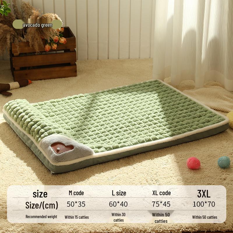 Autumn/Winter Thickened Pet Bed - Warm, Comfortable Cotton Mat for Cats & Dogs