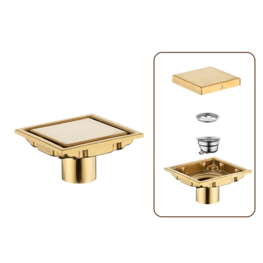 Anti-odor Large Flow Draine Tile Insert Shower Grates Durable Square Floor Waste Drain  Kitchen