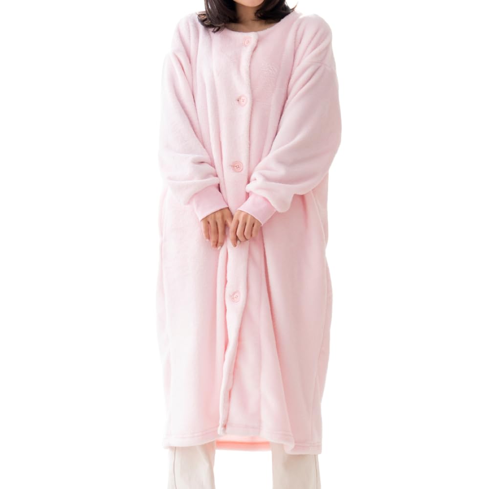 Женское носимая одеяло Monilo, легкое и мягкое, без капюшона, для дома (Размер L, Розовый)