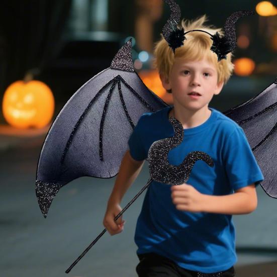 3 шт./компл. обруч для волос с крыльями дьявола, трезубец, вилка, демон, ролевая игра, повязка на голову, аксессуары для костюма на Хэллоуин