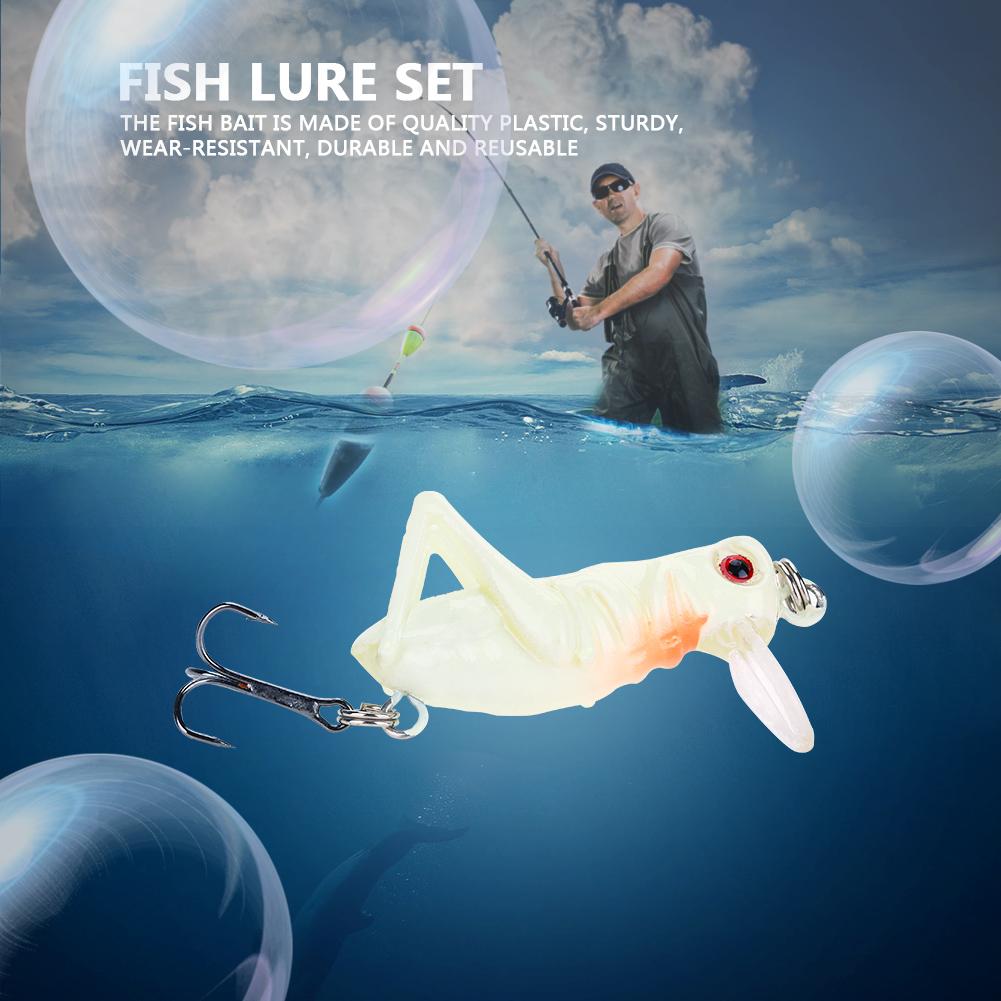 5 шт./кор. летающий кузнечик, насекомое, искусственная рыболовная приманка, набор приманок с 3 крючками