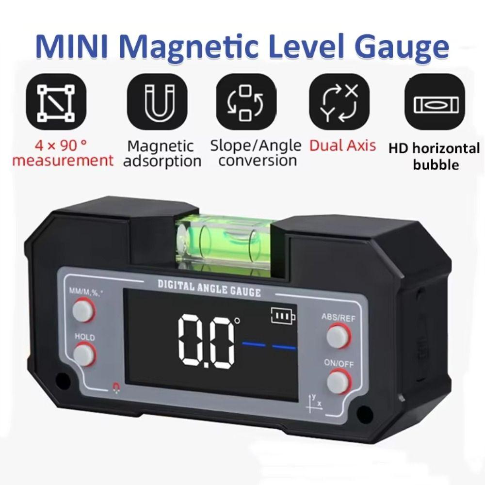 Multifunctional Digital Angle Gauge Rechargeable LCD Display Bevel Inclinometer with Bubble Magnetic Digital Inclinometer