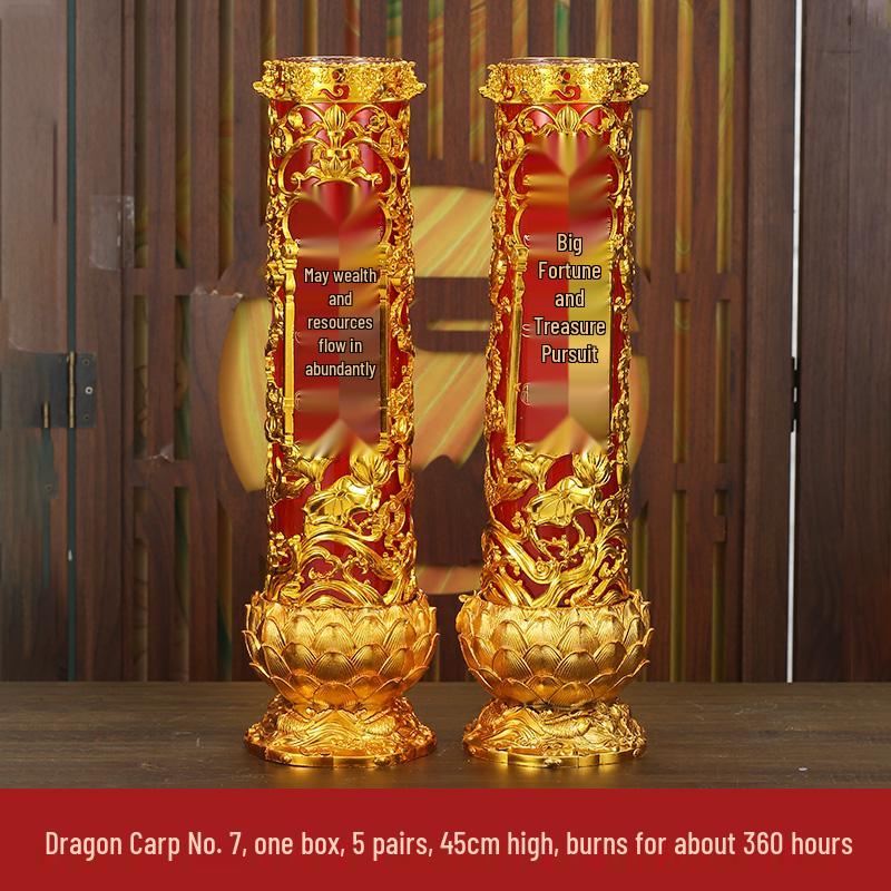 Smokeless Crystal Candle for Buddha Offerings, Housewarming, or New Year Celebrations - Windproof Red Butter Lamp
