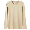 Cotton Solid Color Round Neck Long Sleeve Men's T-shirt Inner Long Sleeve Top Loose Base Shirt