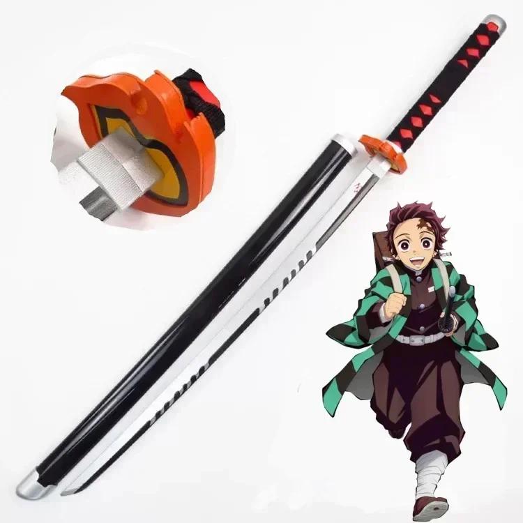 104см Клинок катаны Истребителя демонов Kimetsu No Yaiba Аниме Косплей Реквизит Нож ниндзя Реальный размер Японская катана Сабля самурая Детские игрушки