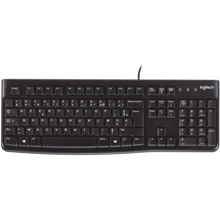 Clavier - Filaire - Logitech - K120 Business - AZERTY - Noir