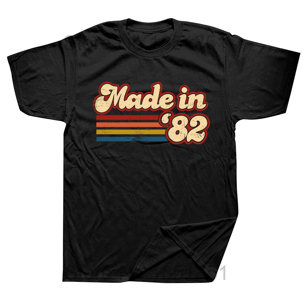 Vintage Retro 1982 Birthday Made in 1982 Birthday Party Men T Shirts Limited Edition Loose Graphic Tee Cotton Classic Tshirts