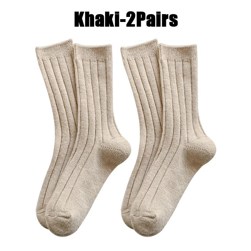 Новые зимние носки, женские кашемировые шерстяные утепленные женские носки, японские модные однотонные термодлинные носки в стиле Харадзюку