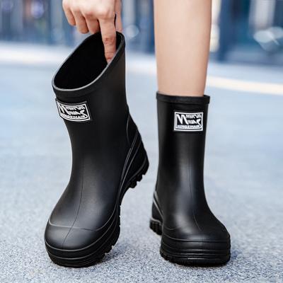 Стильные и простые школьные резиновые сапоги женские водонепроницаемые и нескользящие водонепроницаемые сапоги износостойкая верхняя обувь кухонные рабочие рукава женская обувь