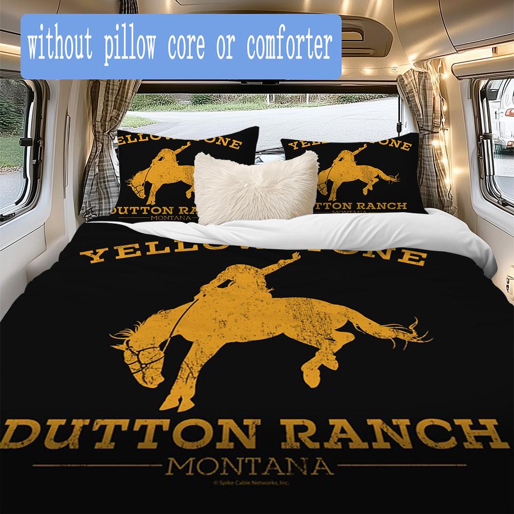 Yellowstone Ranch Pattern Bedding,Quilt Set Quilt Cover Pillowcase Home Birthday Gift (1*duvet cover+2*pillowcase,without core)XSJT0917344