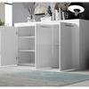 Sideboard 3 doors | 144 x 80 x 42 cm | Color White Glossy Finish | Storage | NELIA