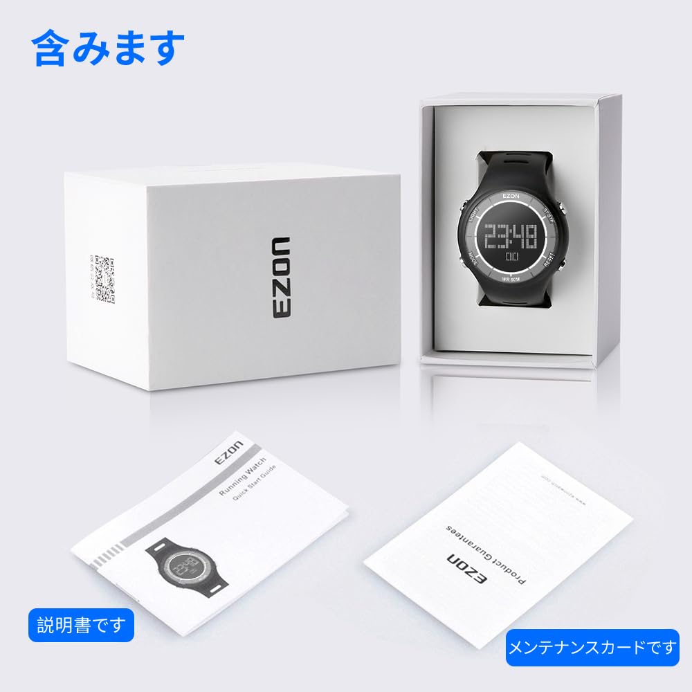 Цифровые часы EZON с будильником EL Большие 5 АТМ Водонепроницаемые Унисекс Цифровые часы L008C01 Секундомер, Обратный отсчет, Функции, Подсветка, Ультратонкий дисплей,