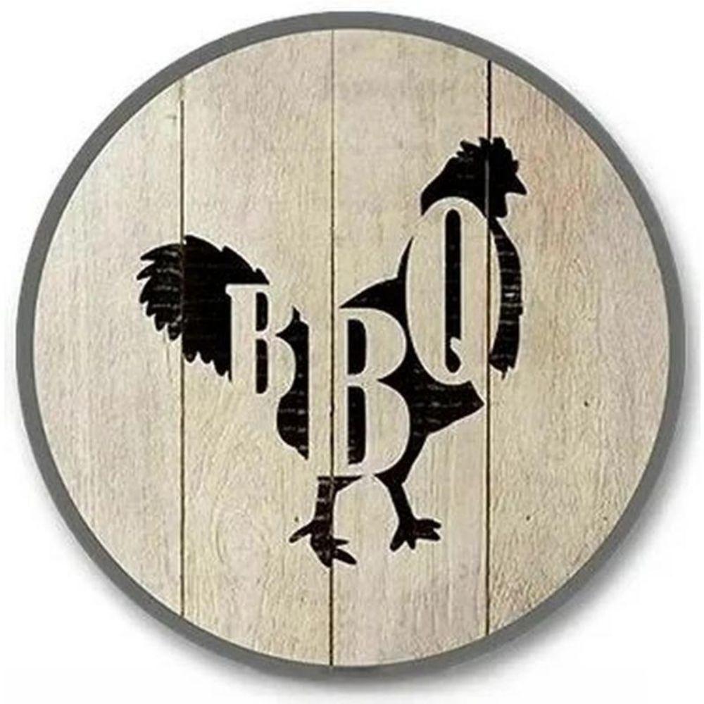 Металлический Плакат Круглый BBQ Пиво Уличный Настенный Арт Декор