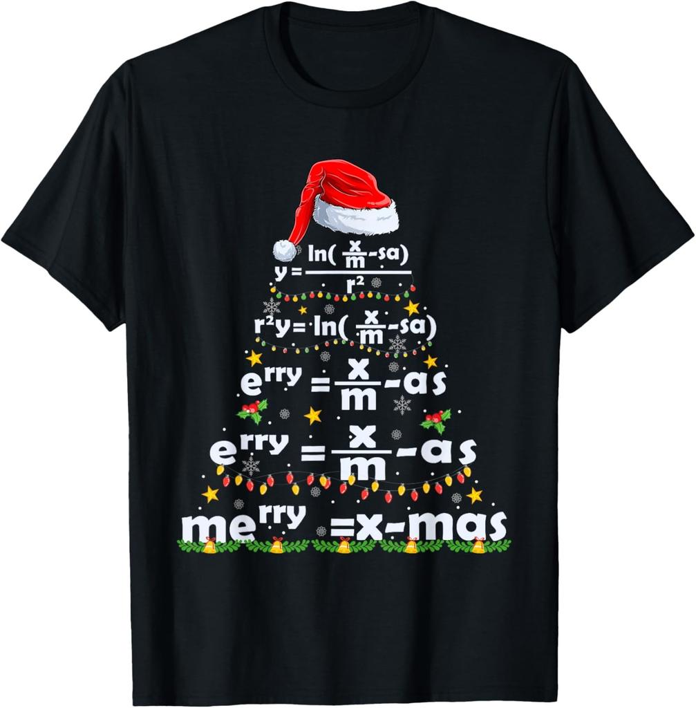 Math Equation Merry X-mas Funny Math Teacher Christmas Humor T-Shirt