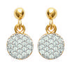 [K1422] - Gold Plated Earrings 'Déesse' Golden White - 13x7 Mm