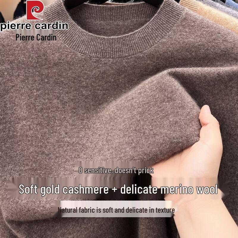 Pierre Cardin Men's Cashmere Wool Silk Blend Crew Neck Sweater