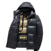Unisex Black and Gold Hooded Cotton Winter Coat - Thick, Warm, Large Size for Adults