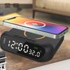 Wireless Charging Alarm Clock 3-In-1 Wireless Charger Fast 15W Charging Digital Alarm Clock Temperature Black Easy To Use