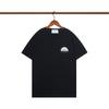 Casablanca Short Sleeve T-Shirt Couples Round Neck Loose Fit Cotton Casual Daily Wear