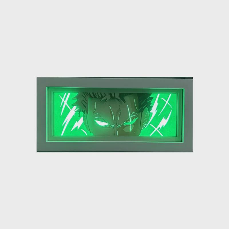 Лампа-скульптура из бумаги One Piece Luffy & Zoro - ночник в стиле аниме и украшение для стола