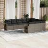 VidaXL Garden Lounge Set with Cushions 10 Pcs, Patio Sofas, Patio Furniture Set, Outdoor Furniture, Grey 3220689