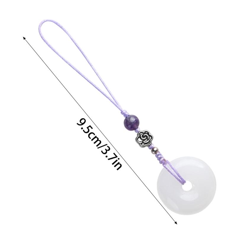 Винтажный кулон-пряжка из белого нефрита, цепочка для телефона, аксессуар, брелок в китайском стиле, уникальный подарок для женщин, девушек