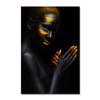 Modern Character Home Living Room Decoration Painting African Woman Black Gold Art Canvas Posters and Prints Wall Art Mural