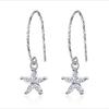 Новые модные женские серьги-капли с кристаллами и морской звездой, ювелирные изделия, модные серьги из стерлингового серебра 925 пробы, женские рождественские аксессуары