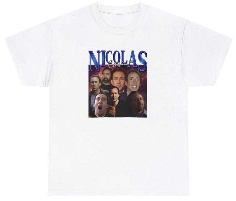 Nicolas Cage 90s Bootleg Rap Unisex T-Shirt Funny Nick Nic Cage Parody Gift Y2K Tee Graphic Tee
