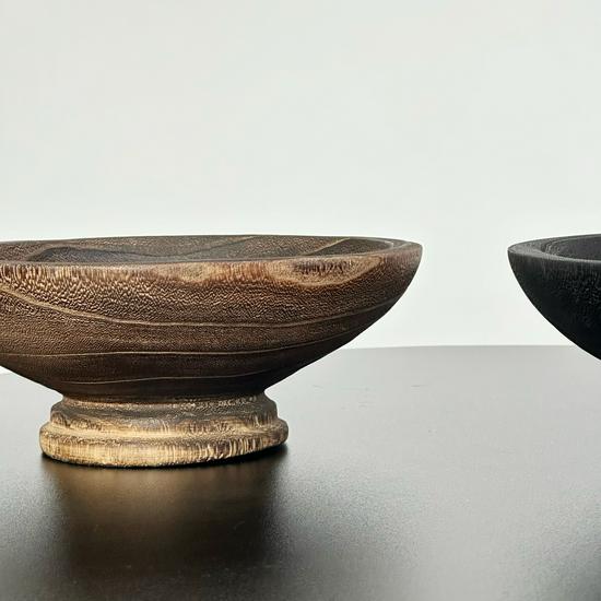 Wabi-sabi Ручная работа Деревянная фруктовница - Ретро-орнамент в стиле бревна для гостиной, гостевого дома или отеля, для декора и хранения.