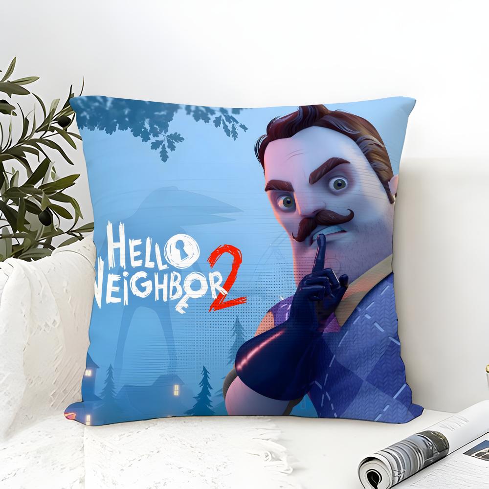 Смешная игра ужасов H-Hello Neighbor 2 Наволочка Льняная наволочка Диван Домашний декор Чехол для подушки Чехол для подушки