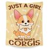 Cute Corgi Blanket Puppy Pattern Blanket Soft Flannel Blanket for Children Adult Gift Blanket