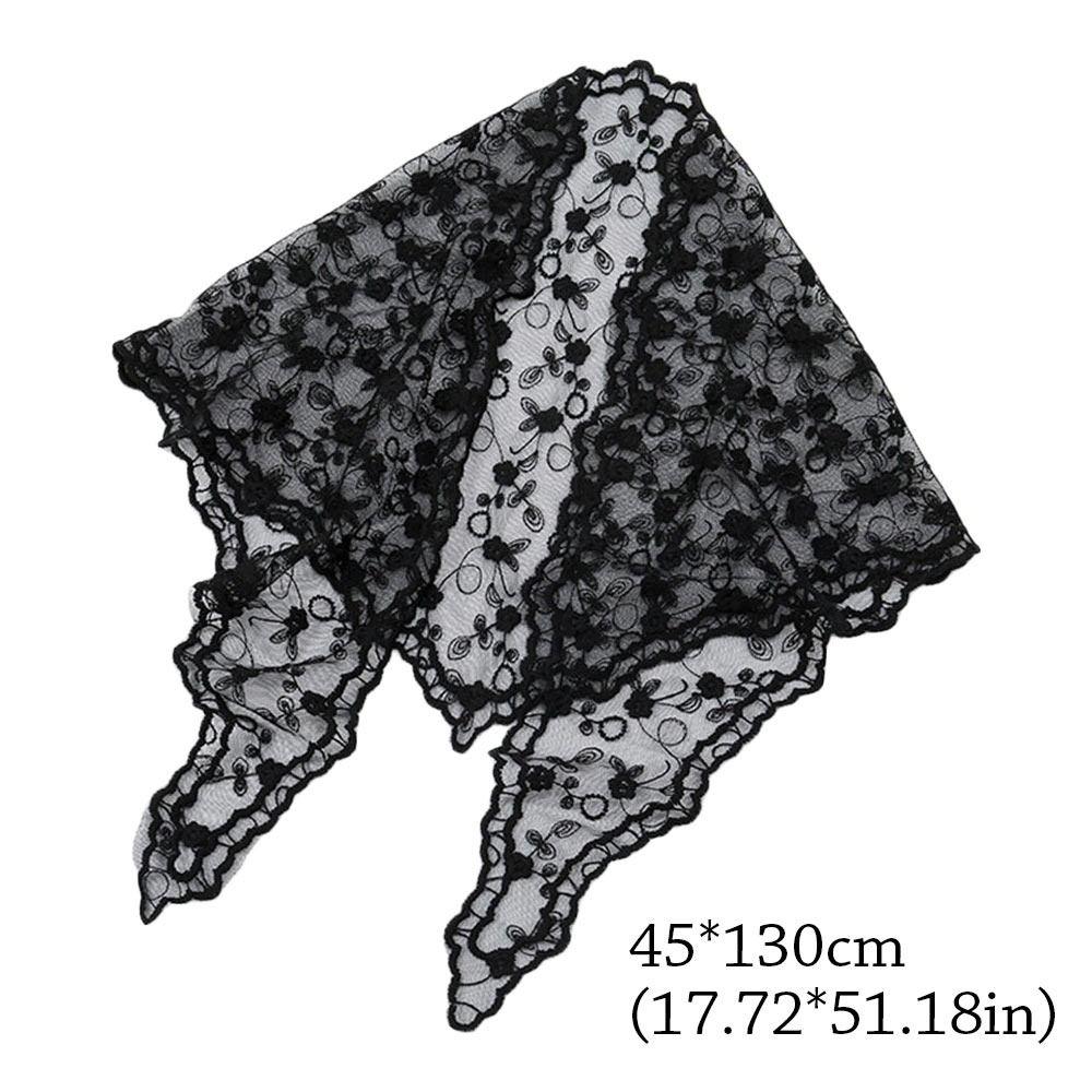 Floral Lace Triangle Scarf Soft Headband Hair Band Fashion Bandana Kerchief for Women