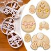 Cartoon Easter Egg Cookie Embosser Mold Cute Bunny Chick Shaped Fondant Icing Biscuit Cutting Die Set Baking Cake Decoating Tool
