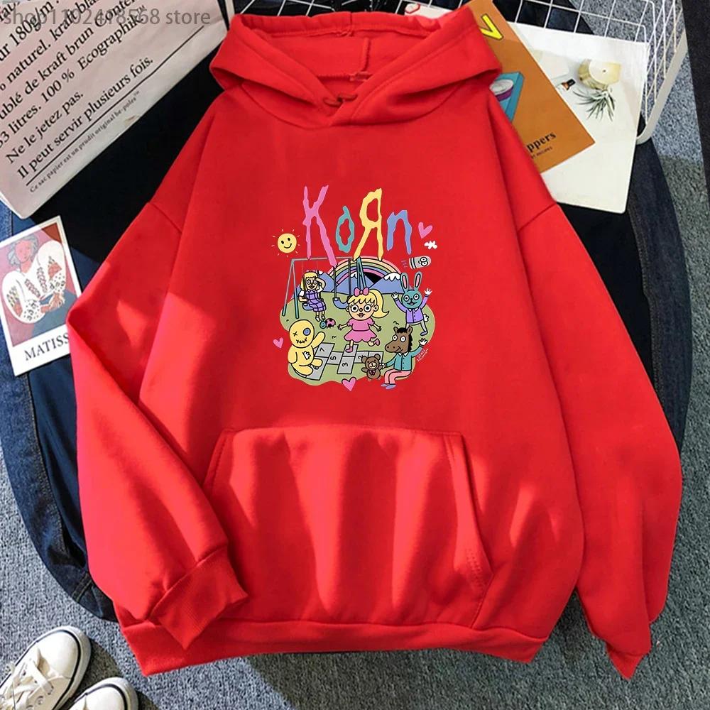 Korn Music Band толстовки с капюшоном с принтом в виде мультфильмов толстовки мужские повседневные готические Kpop графические толстовки с длинным рукавом мужские