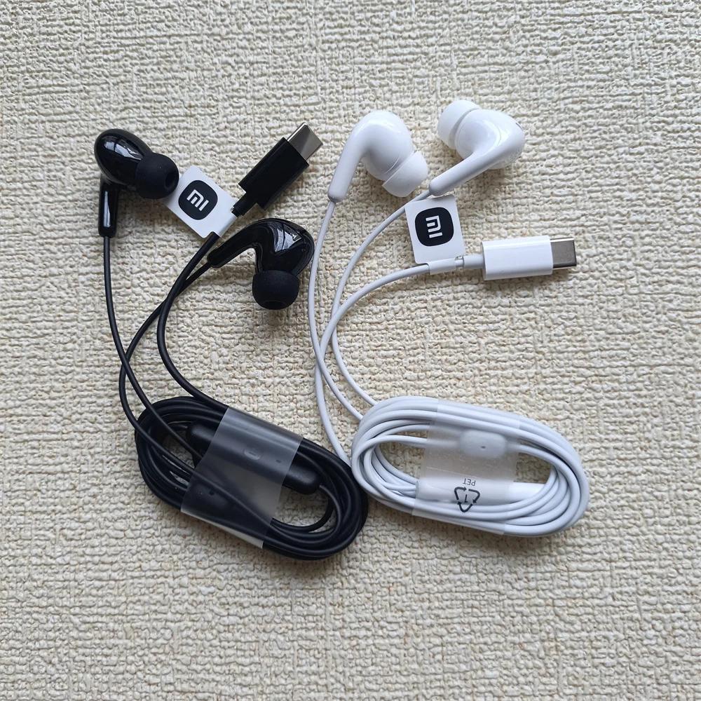 Original Type C Wired Headphones In Ear Headset Wired Earphones with Microphone Stereo Earbuds For Redmi POCO Huawei Samsung