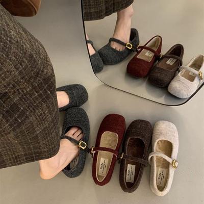 Suding Home, ретро обувь из шерсти на плоской подошве в стиле Мори, новые французские туфли Мэри Джейн из овечьей шерсти осень-зима 2025