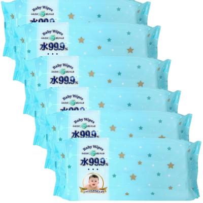 Fluffy Plus Baby Изготовлено с гиалуроновой кислотой 70 6 упаковок 99,9% воды, Влажные салфетки, Без добавок, Япония, Кислота, Салфетки,