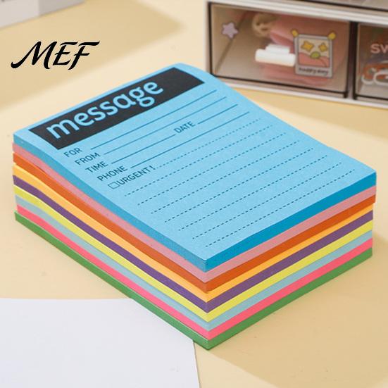 Thick Paper Sticky Labels Fluorescent Horizontal Line Notepad, Strong Adhesive Removable Memo Notepads Pad, Multi-color Lined for Organizing Notes And