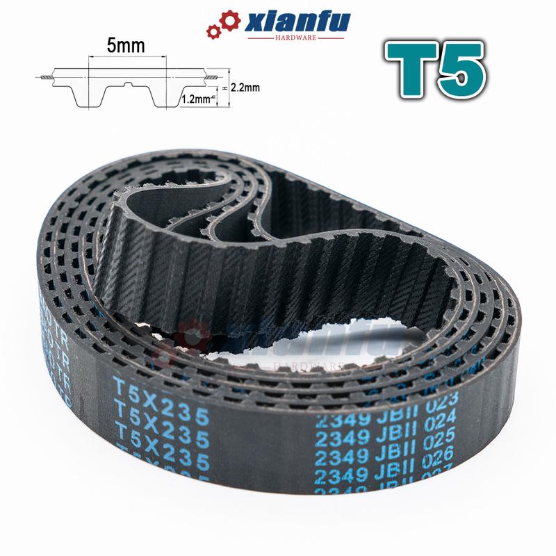 T5 Type Rubber Timing Belt Closed Loop Perimeter 280 285 290 295 300 305 310 315 320mm Transmission Width 6~40mm CNC Drive Belt