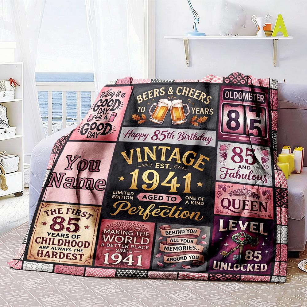 Happy Birthday Customize Your Name Home Blanketss Birthday Wishes Heart Butterfly Comfortable Soft Lightweight All Season Multipurpose Blanket For