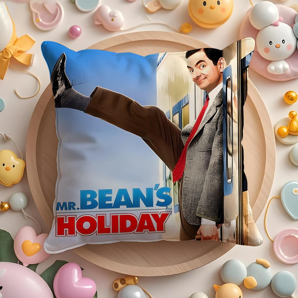 Наволочка Mr B-Bean-N Мягкая Плюшевая Ткань Двусторонняя Печатная Наволочка для Подушки Теплая Зимняя Подушка для Дивана