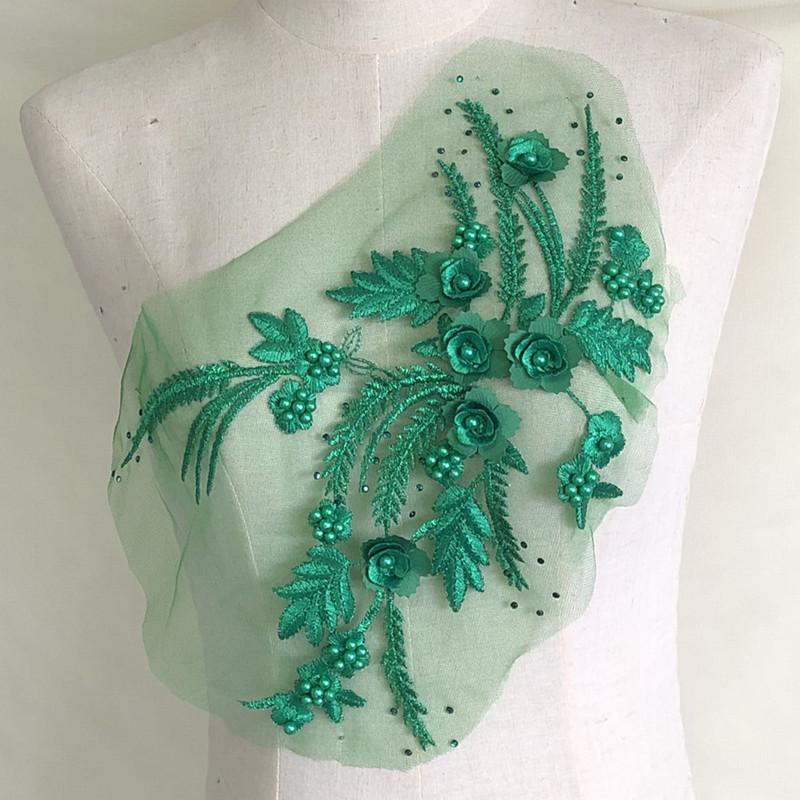 Тканевые наклейки, платье из бисера, танцевальная одежда, сетчатая ткань, вышитые украшения, нашивка, аксессуары, трехмерный цветок, стразы, кружево, свадьба