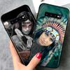 Indian Feathers Girl for Samsung Galaxy S21 Ultra Plus Note 20 10 9 8  S10 S9 S8 S7 S6 Edge Plus Black Phone Case