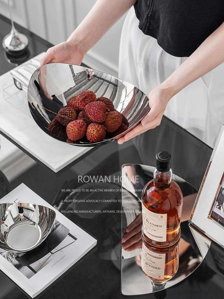 Поднос из нержавеющей стали Nordic, роскошная фруктовая чаша, металлические тарелки, блюда для конфет, десертов, закусок, украшения дома в отеле