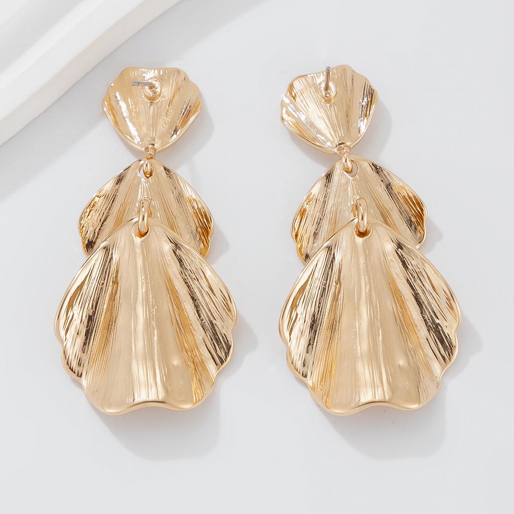 Серьги ретро серьги жидкий металл гинкго билоба простые серьги-гвоздики женские нишевые модные серьги