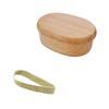 Осака Чосейдо Деревянный Ланч Овал Один Ярус с Бежевой Резной Коробкой, (Крапчатая текстура), лакированный, (350 куб.см, Овальный, Бандажный)